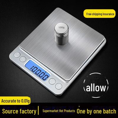 Báscula de cocina compacta de precisión de acero inoxidable para hornear y café