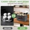 Drink Carrier With Handle 6-Cup Reusable Coffee Carry Bag Foldable Car Drink Holder for Travel Road Trip Camping Outing Picnic