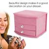 3 Layers Portable Jewelry Earrings Rings Bracelet Necklace Box Organizer Storage Pink
