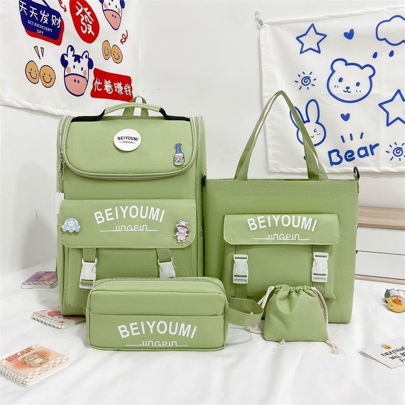 4 Pcs Backpack for Boys Girls Children Lovely Schoolbag Kindergarten Schoolbag Kids Gift Pencil Case Large Capacity Handbag