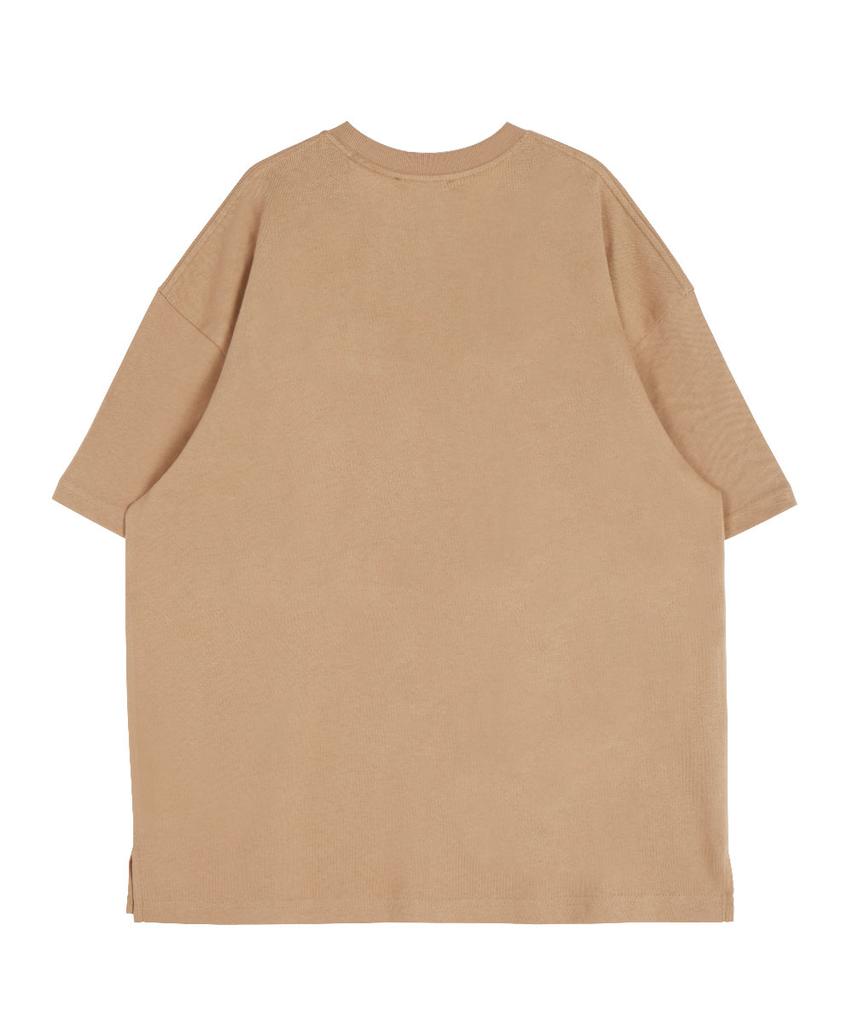ASTRAL PROJECTION Ap Flower Round Neck 15-Count Cotton Short Sleeve T-Shirt_Beige