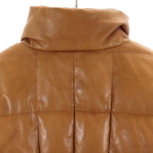 Aquascutum Sheep leather Lamb leather Down jacket 8F Brown Women Used