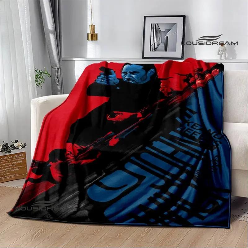 Film John Wick bedruckte Decke Picknickdecke Warme Decke Weich und bequem Heimreise Decke Bettwäsche Geburtstagsgeschenk