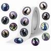 500 Pictures/roll Roll Sticker Tape Cat Moon Handbook Material Decorative Envelope Sticker