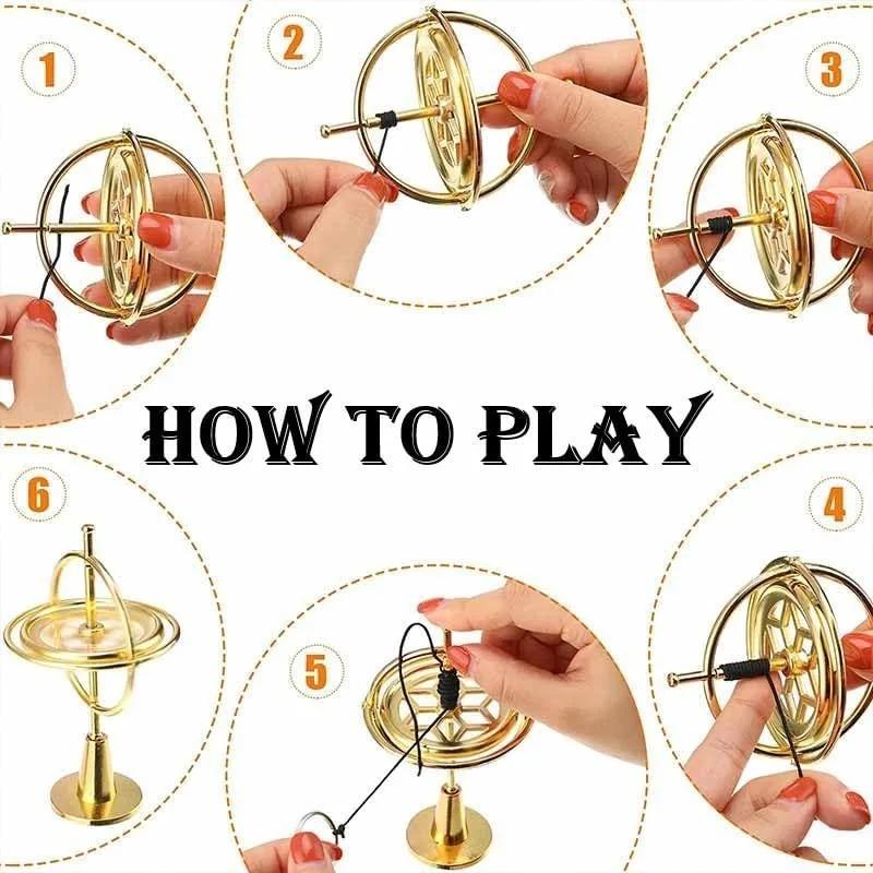 Metal Anti-Gravity Spinning Top Balancing Toy Desktop Gyroscope Physics Toy Educational  Training Gift