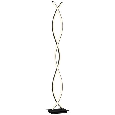 Floor Lamp Living Room, Living Room Lamp 3 Adjustable Brightness Levels Double Spiral with Foot Switch, Black