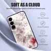 Pink White Flower Pattern Case For Samsung Galaxy S25 Ultra S24 S23 S22 Plus S21 S25 FE Magnetic For Magsafe Soft Silicone Cover