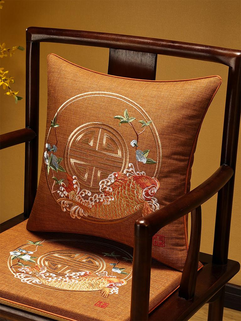 Veemi Home Leinen Kissenbezug Frühling Vögel Stickerei Orientalischer Luxus Hochwertiger Kissenbezug für Couch Sofa Bett 18x18 Zoll