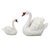 2pcs Small Resin Swan Ornaments Resin Cake Topper Set Swan Decorations  Garden Pond Use