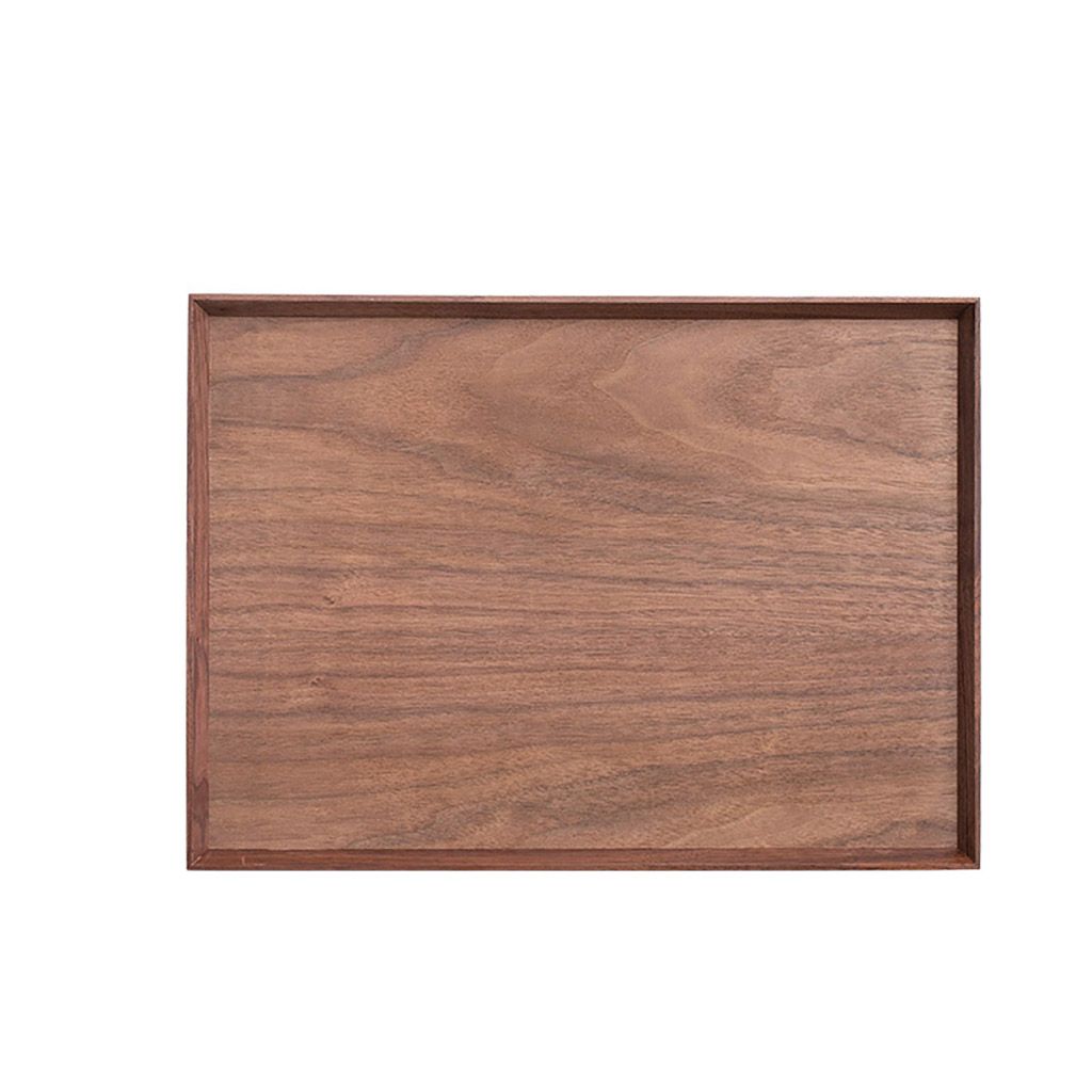 1 Pcs Solid Kitchen Supplies Natural Black Walnut Fruit Plate Storage Tray Tableware Wooden Tray