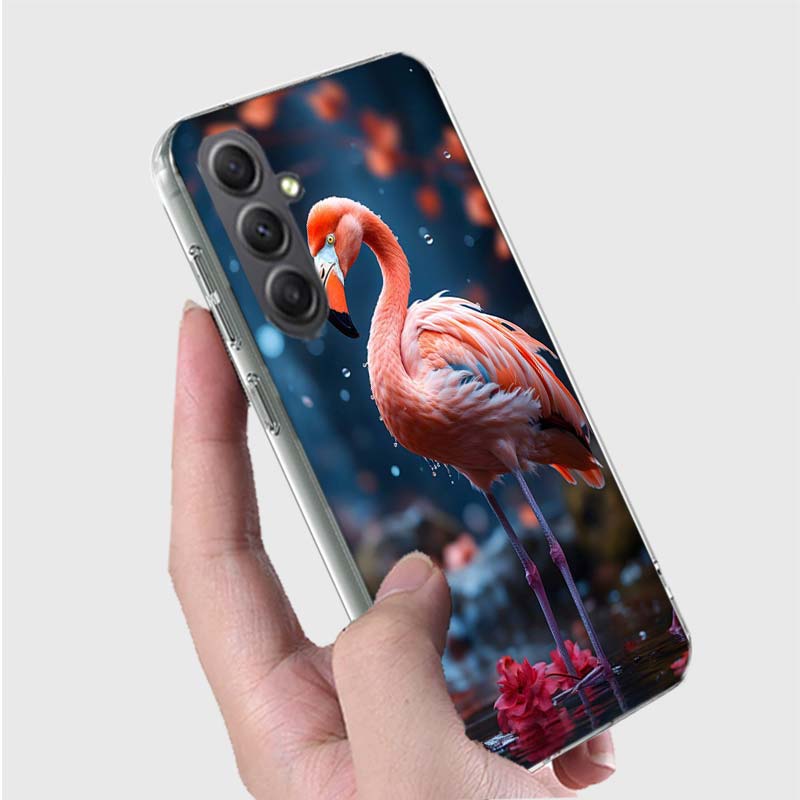 Flamingo Love Phone Case for Samsung A16 A26 A36 A56 A17 A37 A57 A07 A06 A02S A03 A04S A05S Galaxy Note 20 10 A50S A71 A51 A31 A
