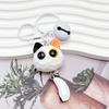 Kreativer Schlüsselanhänger mit Katzenkopf und großen Augen im Cartoon-Stil, süßer Katzenkopf-Anhänger, langlebig, exquisiter 3D-Schlüsselring, zum Aufhängen an ein Paar