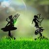 Garden Metal Gnome Sculpture, Black Elf Statue for Outdoor Patio Lawn Decoration, Yard Art Birthday Gift