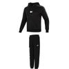 Pullover Warm Hooded Sweatshirt Knit Fleece Mid-Waist Long Pants Casual Sports Suit Men Sweatshirt, Pants Black 599355+534935