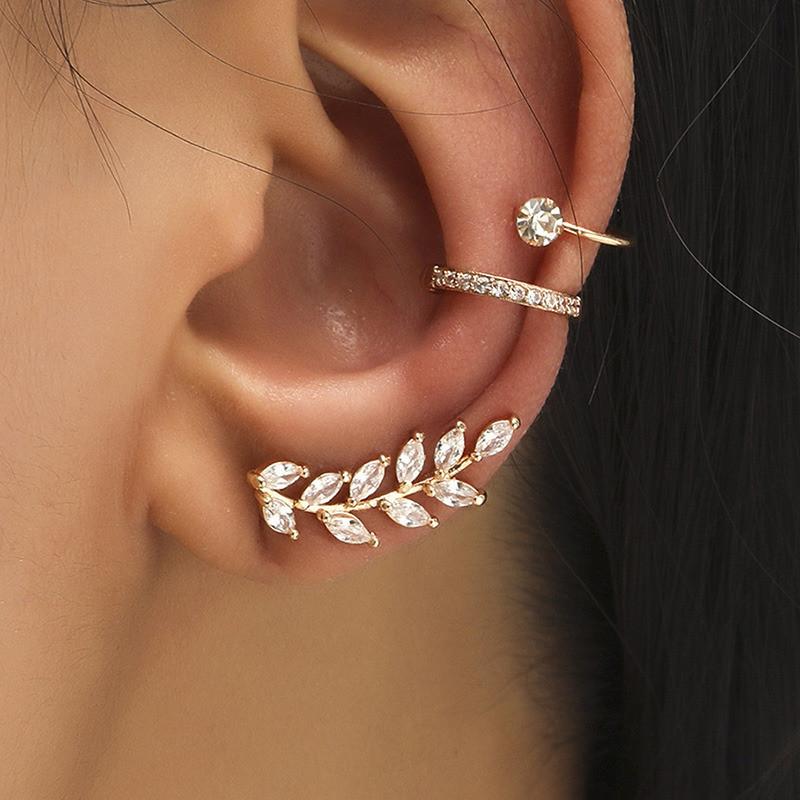 Bohemian No Piercing Crystal Rhinestone Ear Cuff Wrap Stud Clip Earrings For Women Girl Trendy Earrings Jewelry Bijoux