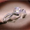 Attractive Silver Color Inlaid with White Zircon Rings Gorgeous  Party Engagement Wedding Rings for Women Jewelry