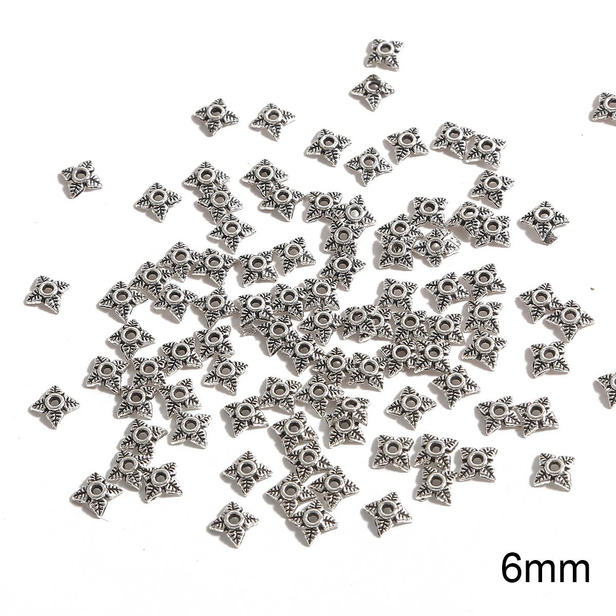 

50 шт металлические полые цветочные бусины, колпачки, коннекторы для изготовления ювелирных изделий своими руками 17 серебряный