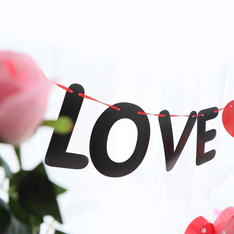 Valentinstag Hängende Banner Girlande Wimpelkette Rotes Herz Papierbanner Türhänger Schmuck Hochzeit Geburtstag Party Dekoration