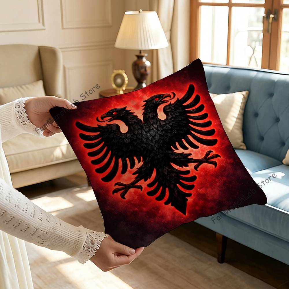 Cuscino con Logo Bandiera Albanese Illirica per Camera da Letto, Auto, Caffetteria, Stanza e Salotto Copricuscino Decorativo per Divano