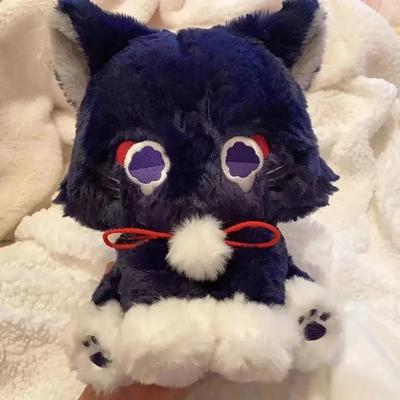 Muñeco de Peluche Lindo Gato Scaramouche Genshin Impact Anime 23cm Juguete Almohada Rellena Mascota Errante Cosplay Regalo de Cumpleaños