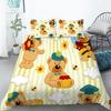 Funny Cartoon Animals Duvet Cover With Pillowcases Bear Chicken Rabbit Lions 3D Print Toddler Bedding Set For Kids Teens Decor