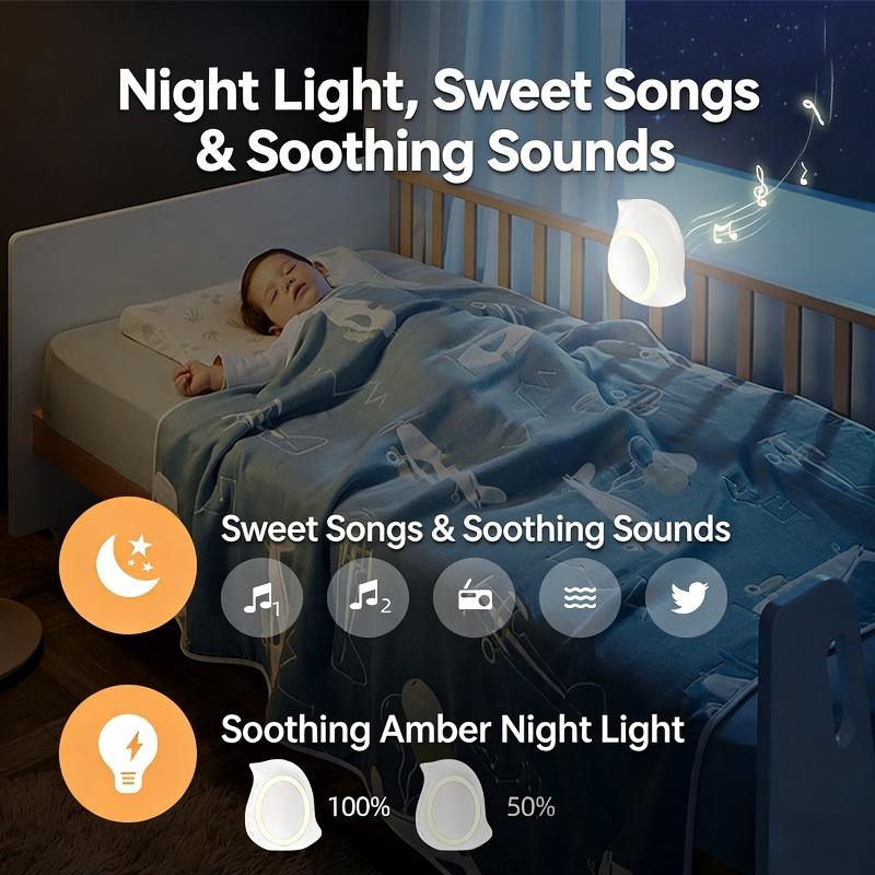 Portable Baby Stroller Rocker Sleep Soothing Device with Night Light Bluetooth Speaker White Noise Vibration Adjustment Function