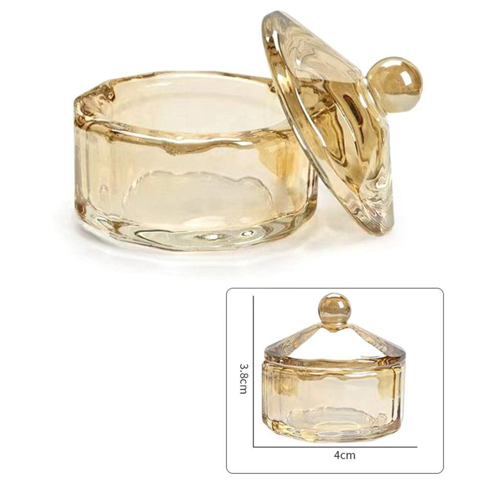 Křišťálový tekutý pudr Skleněné potřeby na nehty Skleněný pohárek s víčkem Příslušenství Nádoba na tekutinu