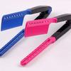 Hair Straighten Comb Haircut Anti Static V Shape Comb Clip Clamp Hairdressing Styling Rose Red