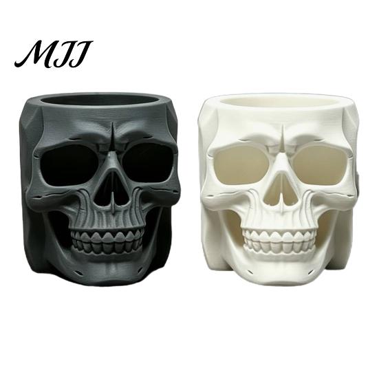 Matte PLA Schreibtisch-Organizer Totenkopf-Form Stifthalter, Große Kapazität Schreibtisch-Organizer, für Gaming-Tisch Finish Aufbewahrungsbecher Stifte Und Schreibwaren