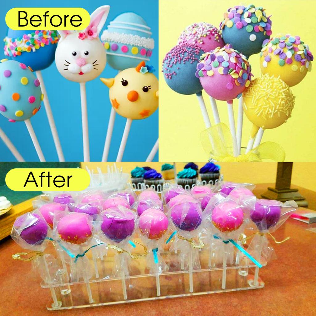 Acrylic Cake Pop Display Stand, 20/21 Hole Clear Lollipop Holder for Weddings Christmas Birthday Parties Halloween Candy Decor