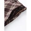 Women's Retro Brown Plaid Woolen High Waist A-Line Skirt - Elegant Slimming Mid-Length for 2025 Autumn/Winter