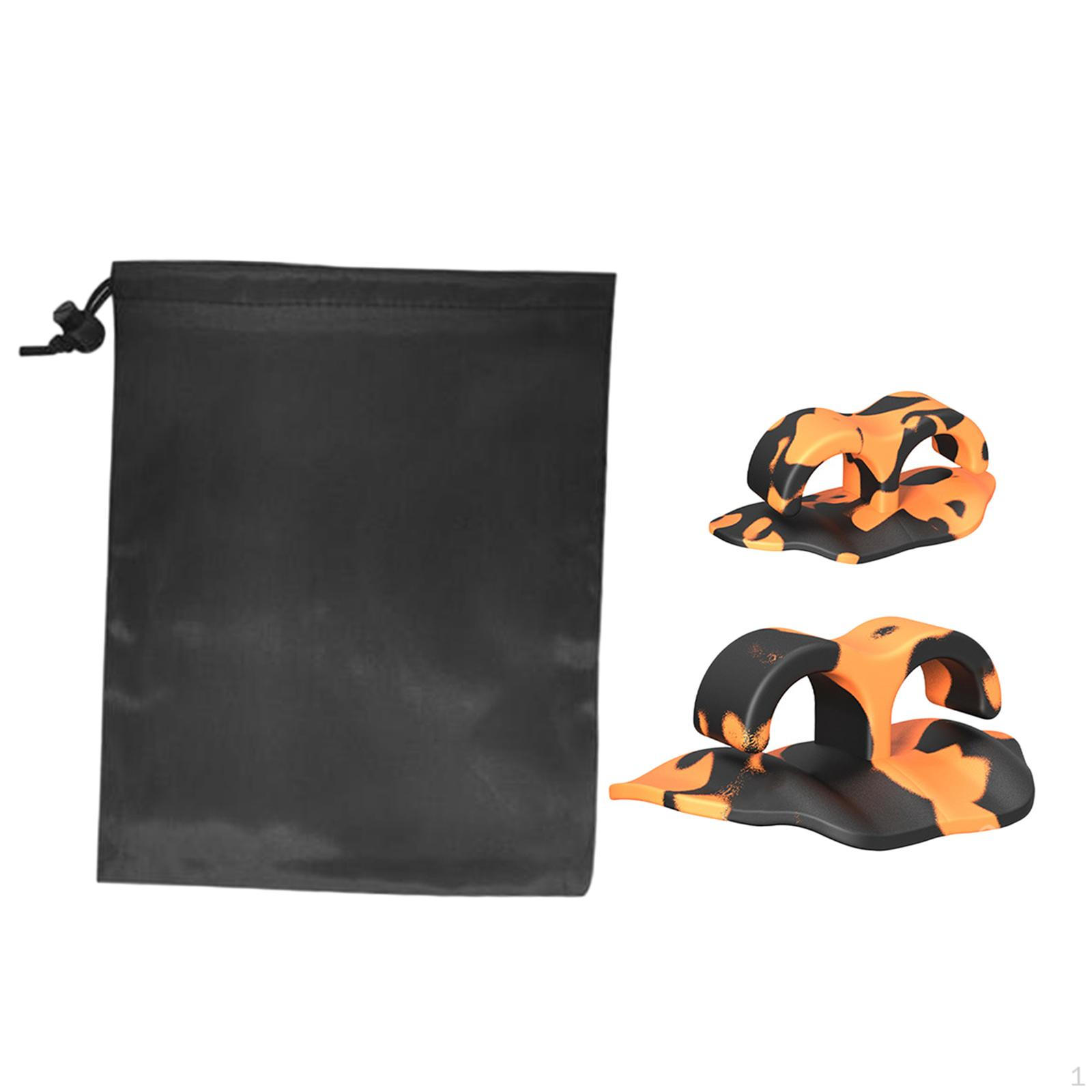 

2 Pack Soft Silicone Anti-Slip Golf Grips for Swing Training Black Orange