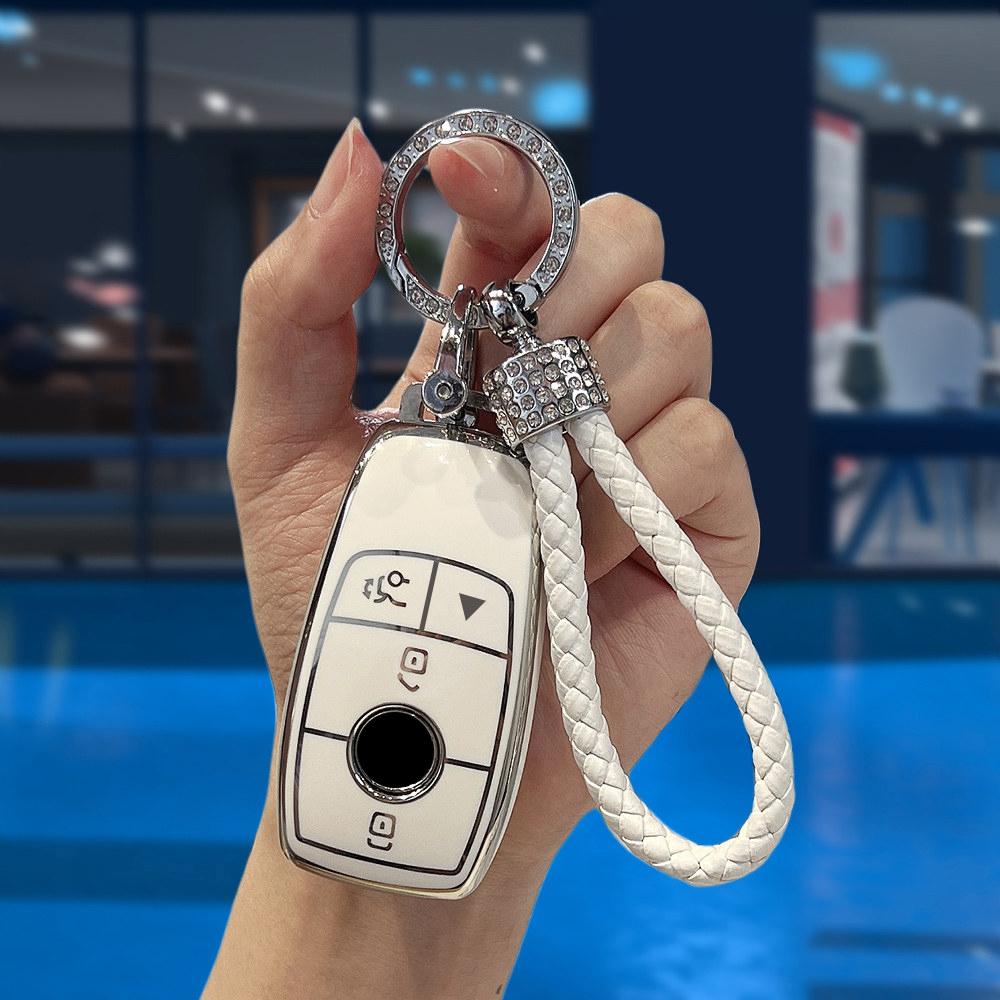 Auto Shell Fob Protector For Mercedes Benz E200 E400 E63 W213 S550 S560 C260 A200 E C S Glc Class Tpu Leather Car Key Case Cover