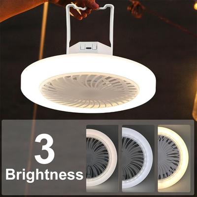 Portable Wireless Fan Light USB Charging Camping Tent Fan with Light 3Color Dimmable Wind Speeds Suitable for Outdoor Dormitory