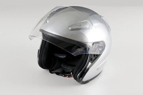 Bike Parts Center Jet Aeroform Silver Motorcycle Helmet, Size L (59cm-60cm), 722101