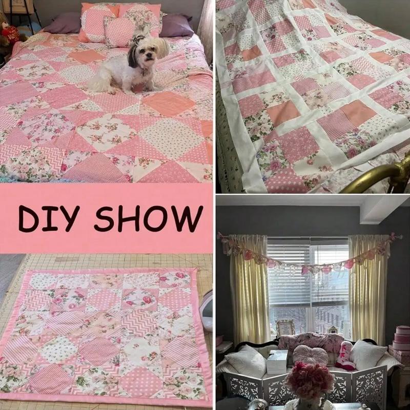 8pcs For Patchwork Sewing 25X20cm Pink Floral DIY Cotton Fabric Bundle Clothing Crafts Sewing Supplies 50*40cm