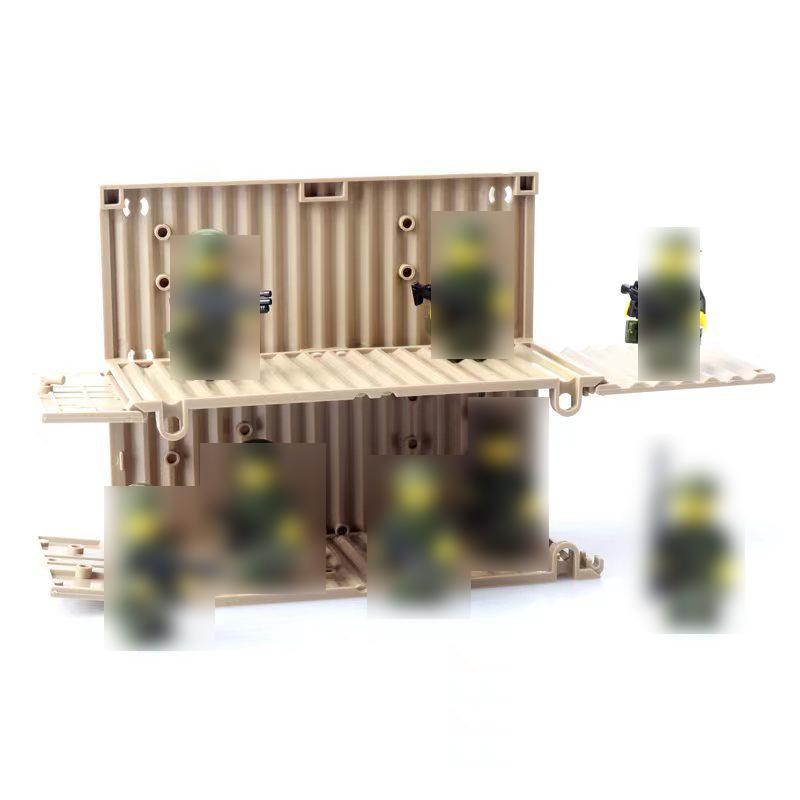 Contenedor Beige MOC Cajas de Armas Militares Ladrillos Accesorios Escena del Ejército WW2 Piezas de Bloques de Construcción Envío SWAT