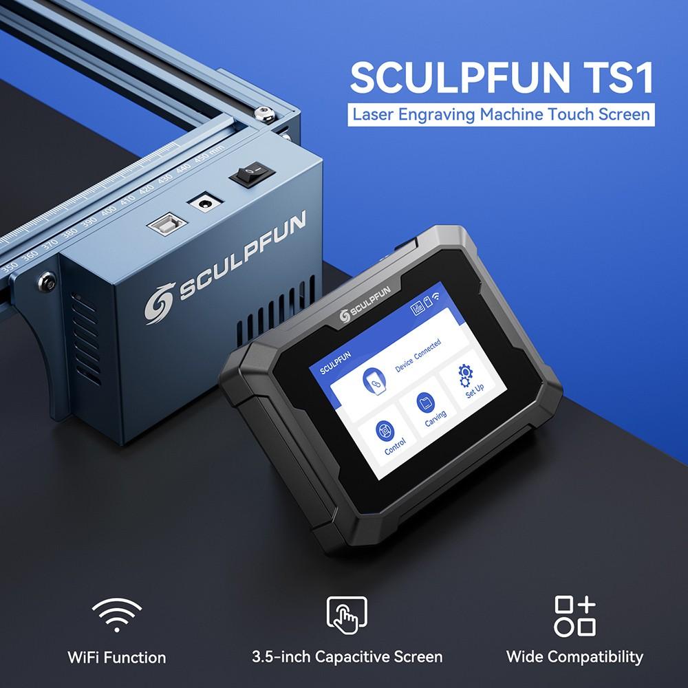 SCULPFUN TS1 3,5palcový dotykový displej, 480x320P, WiFi připojení, s porty pro SD kartu/ Type-C/ USB/ napájení