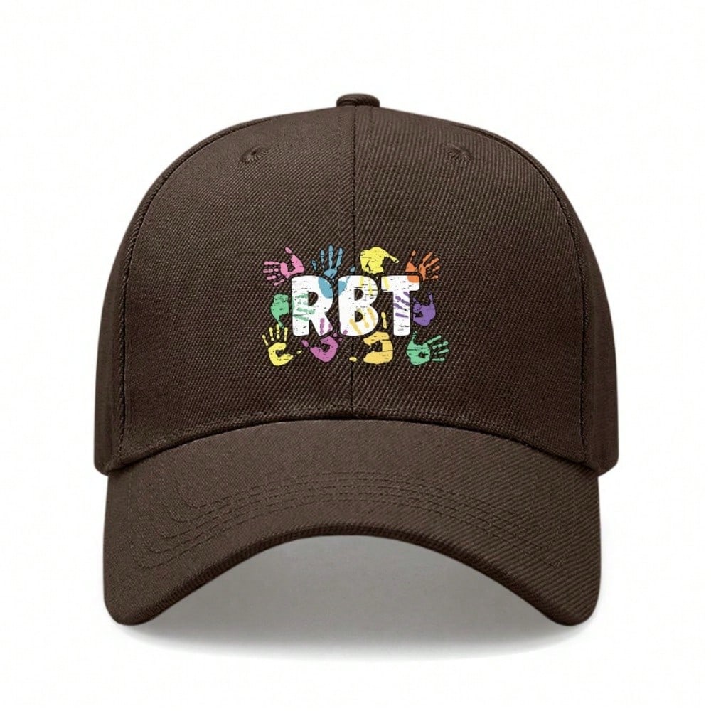 [Rbt Baseball Cap] Unisex Adult Adjustable Breathable Lightweight Casual Daily Wear Printed Letter Cap - Soft Fabric Curved Brim Hat For Gift