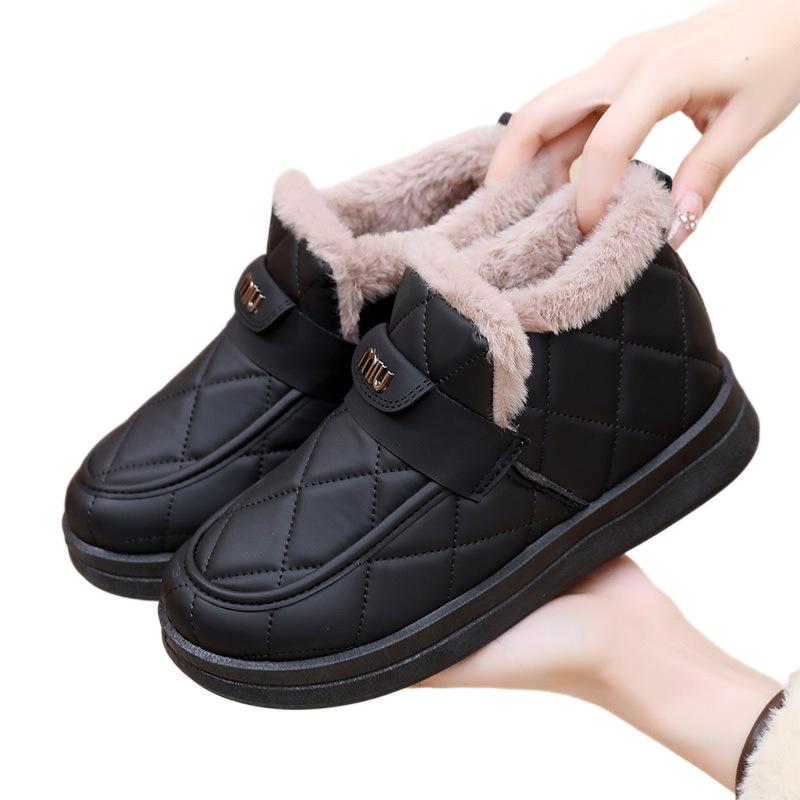 Schneestiefel, Dicksohlige Rutschfeste und Wasserdichte Damen-Baumwollschuhe, Bequeme und Lässige Fleece-Schuhe