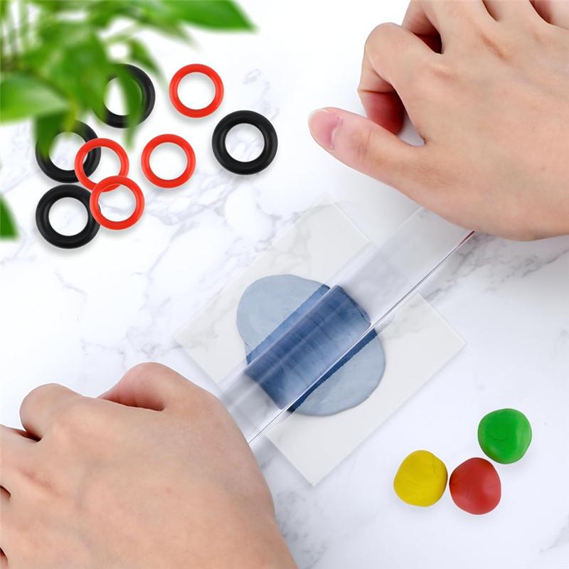 B-Est 2 Pieces Polymer Clay Roller Tools, Acrylic Roller Clay Rolling Pin With Thickness Ring For Clay Art Craft DIY Tools