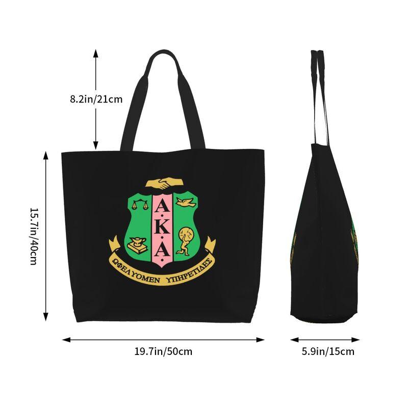 AKA Sorority 1908 Print Shoulder Bag for Women Girls Reusable Large Capacity Grocery Shopping Tote Bag Women Hand Bags