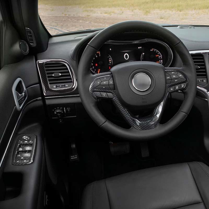  ABS Dekorativní panel na volantu Dekorace Kryt Nálepka Vhodné pro Jeep Grand Cherokee 2016-2021 Doplňky interiéru