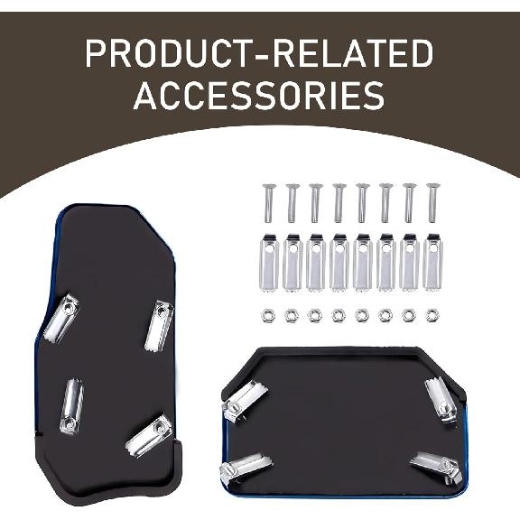 2 PCS Car Brake + Throttle Foot Pedals Kit, No Drilling Required Alloy Sports Decoration, Upgraded Anti-Slip Rubber Strip Foot Pedal Cover, Universal
