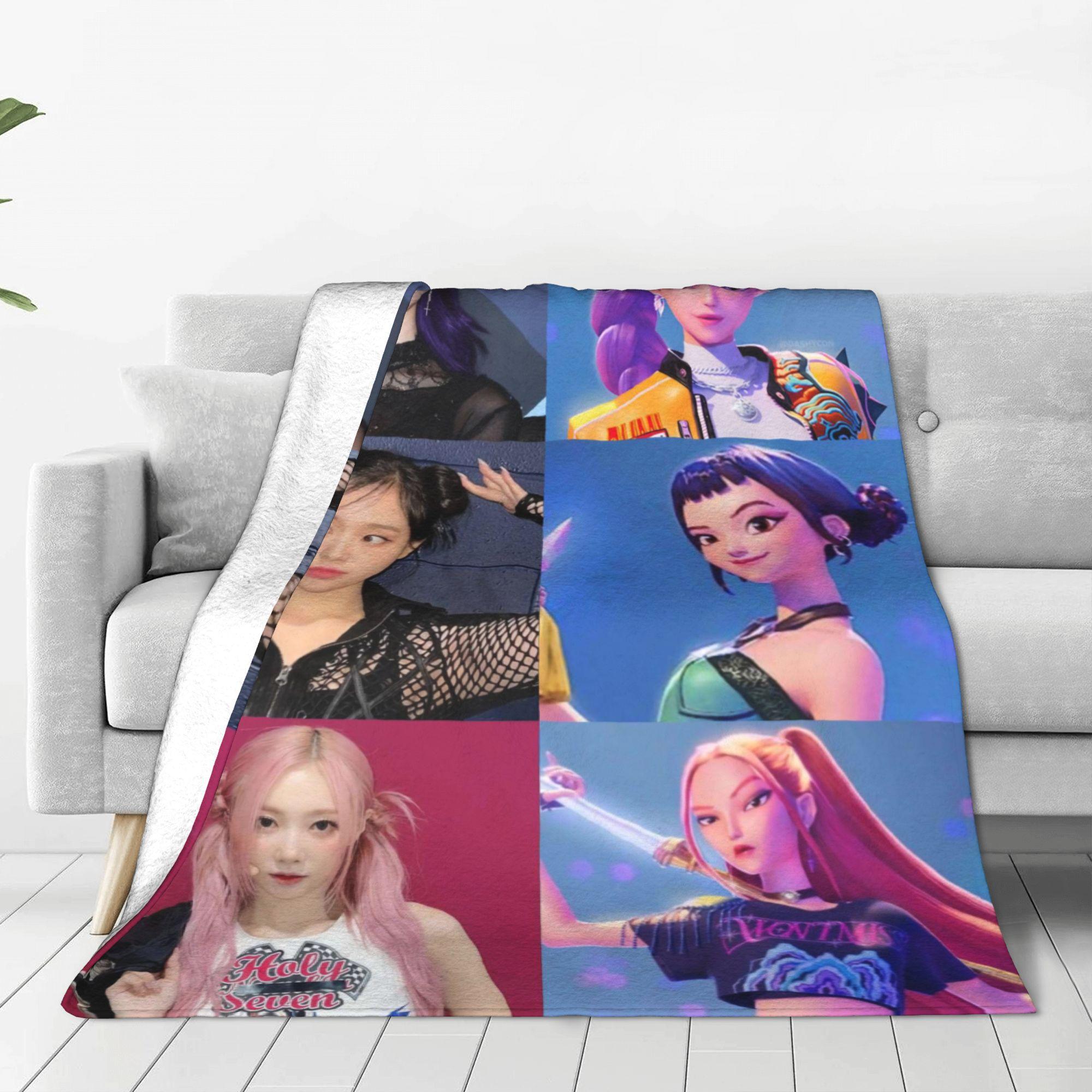 

kpop Demon Hunters Huntrix Blankets Quality Soft Warm Throw Blanket Winter Kids Couch Bed Fluffy Bedspread 30x40in