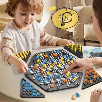 Neue Geometrie Kette Schach Puzzle Dreieck Schach Desktop Spiel Gummiband Training Familie Interaktion Übung Denken Spielzeug Geschenke