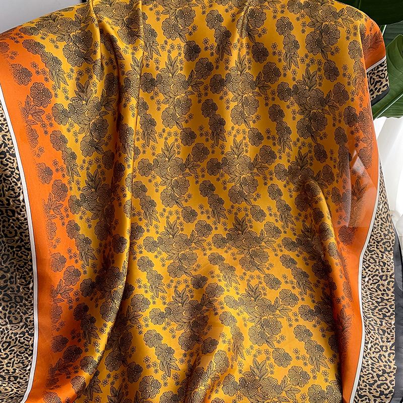 Print Scarf Spring Autumn Leopard Pattern Artificial Silk Scarf Shawl Female