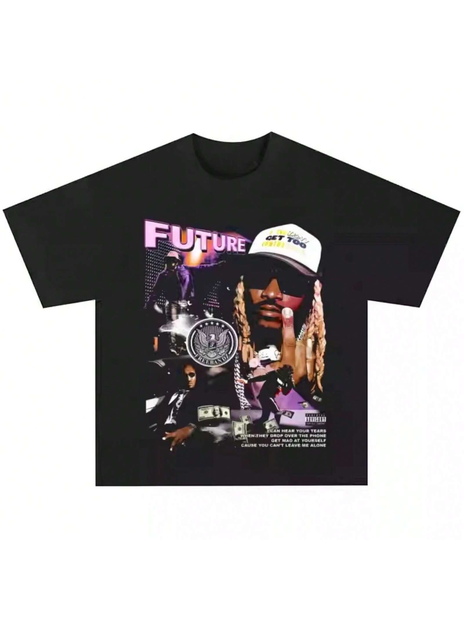 

Футболка рэпера в стиле хип-хоп будущего 2025 года, американская, с коротким рукавом, винтажная, высококачественная, люксовый бренд, продажа популярных стилей XXXXXL