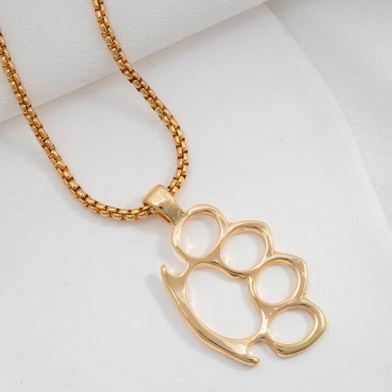 

1 шт. Хип-хоп ожерелье из нержавеющей стали с подвеской в виде лапы для мужчин и женщин для повседневного украшения one-size золотой