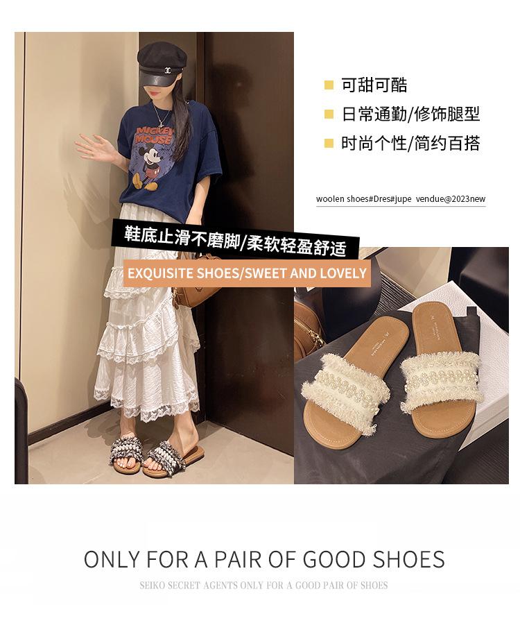 Xiaoxiangfeng Soft-soled Slippers Female 2025 Summer New Canvas with Skirt Fairy Wind Beach Sandals